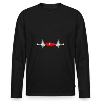 Turks Heartbeat Turkey - Men's Premium Organic Long Sleeve Shirt - black - Front - Nico (187cm)