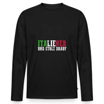 Italiener Italien - Männer Premium Bio Langarmshirt - Schwarz - Vorne - Nico (187cm)