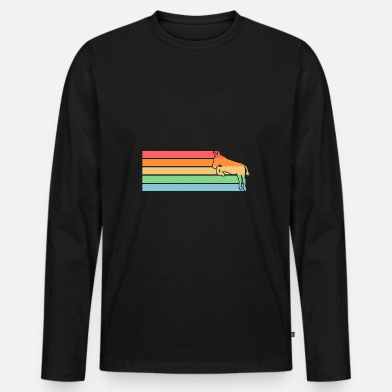 Esel - Männer Premium Bio Langarmshirt - Schwarz