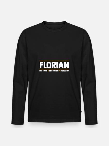 Florian - Men's Premium Organic Long Sleeve Shirt - black