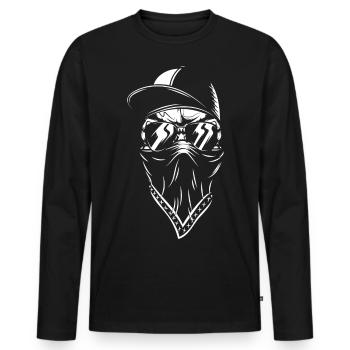 totenkopf 08 gaming hip hop gangster fighter thug - Männer Premium Bio Langarmshirt - Schwarz - Vorne - Nico (187cm)