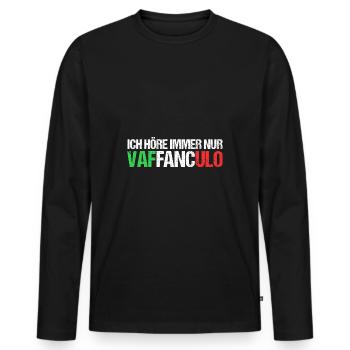 Italie Italien Vaffanculo - T-shirt manches longues Premium bio Homme - noir - Devant - Nico (187cm)