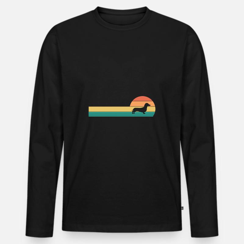 Hund Dackel - Männer Premium Bio Langarmshirt - Schwarz