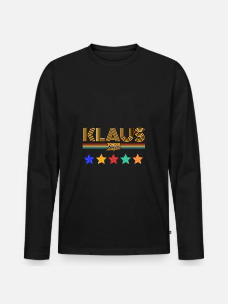 Klaus - T-shirt manches longues Premium bio Homme - noir