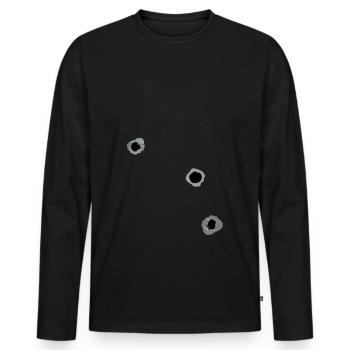 Bullet holes design as a vector - Men's Premium Organic Long Sleeve Shirt - black - Front - Nico (187cm)