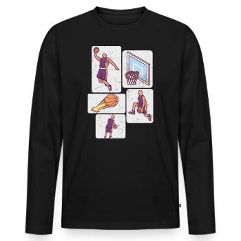 Joueur de basket-ball Joueur de basket-ball Basket-ball - T-shirt manches longues Premium bio Homme - noir - Devant - Nico (187cm)