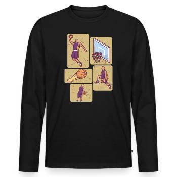 Joueur de basket-ball Joueur de basket-ball Basket-ball - T-shirt manches longues Premium bio Homme - noir - Devant - Nico (187cm)