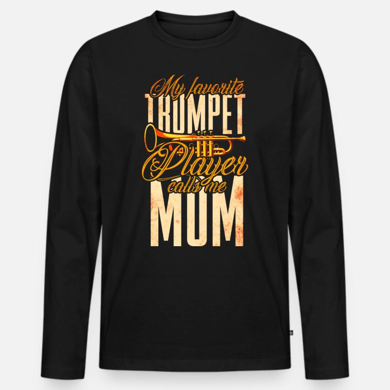 Trompete Mutter Blasmusik - Männer Premium Bio Langarmshirt - Schwarz