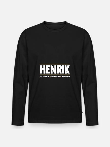 Henrik - T-shirt manches longues Premium bio Homme - noir