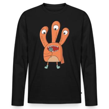Monster Lolli - Männer Premium Bio Langarmshirt - Schwarz - Vorne - Nico (187cm)