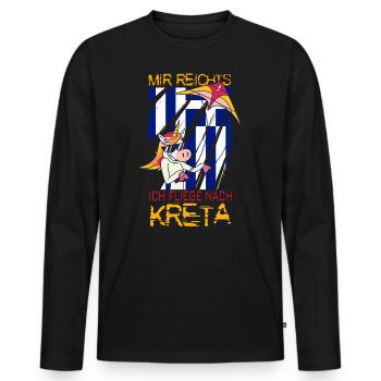 Mir reichts ich fliege nach Kreta Griechenland - Männer Premium Bio Langarmshirt - Schwarz - Vorne - Nico (187cm)
