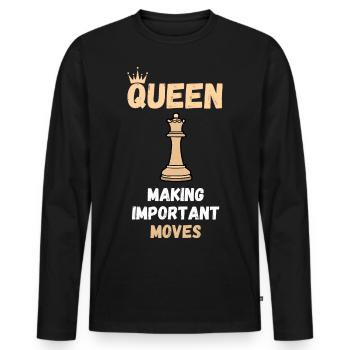 Chess Saying Gift Checkmate Queens Gambit - Men's Premium Organic Long Sleeve Shirt - black - Front - Nico (187cm)