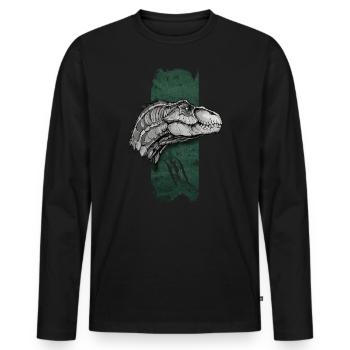 Ancient Elegance: Velociraptor's Majesty - Men's Premium Organic Long Sleeve Shirt - black - Front - Nico (187cm)