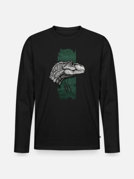 Ancient Elegance: Velociraptor's Majesty - Men's Premium Organic Long Sleeve Shirt - black