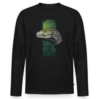Poursuite rapide : Vélociraptor en mouvement - T-shirt manches longues Premium bio Homme - noir - Devant - Nico (187cm)
