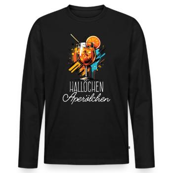Hallöchen Aperölchen Cocktail Sommerparty Shirt - Männer Premium Bio Langarmshirt - Schwarz - Vorne - Nico (187cm)