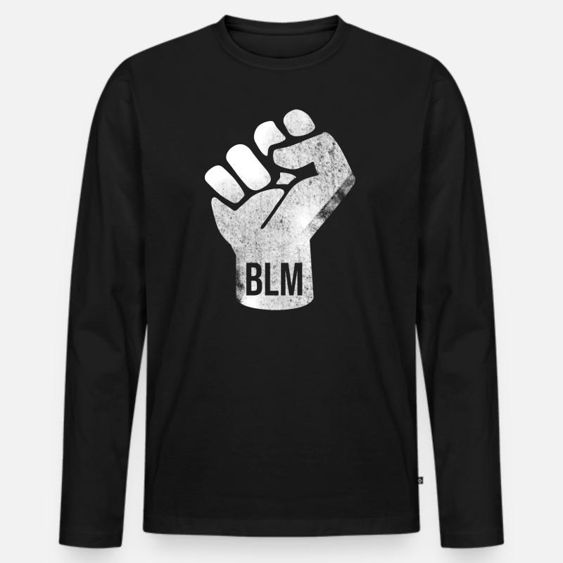 BLM Faust Design - Männer Premium Bio Langarmshirt - Schwarz