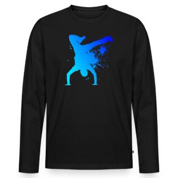 Breakdance Break Dance Femmes Bboy Homme - T-shirt manches longues Premium bio Homme - noir - Devant - Nico (187cm)
