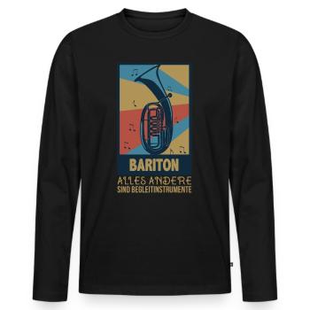 Vintage Bariton Musiker Blasmusiker Baritonist - Männer Premium Bio Langarmshirt - Schwarz - Vorne - Nico (187cm)