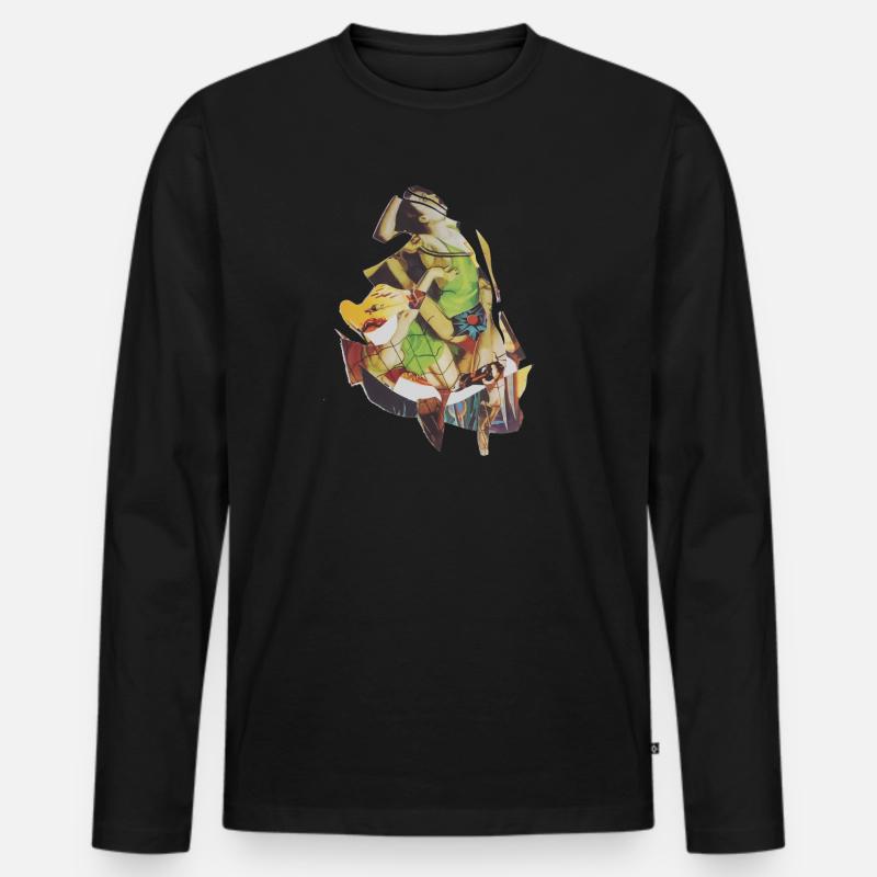 Oh! - Männer Premium Bio Langarmshirt - Schwarz