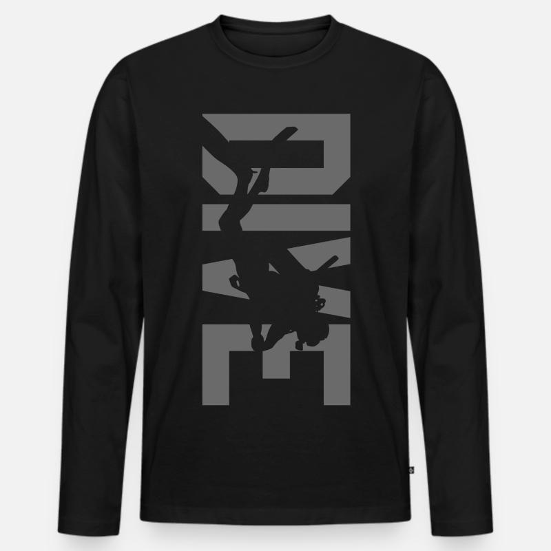 Tauchen - Männer Premium Bio Langarmshirt - Schwarz