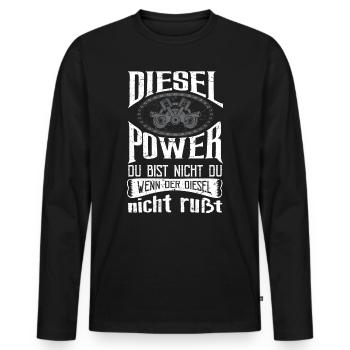 DIESEL POWER - Männer Premium Bio Langarmshirt - Schwarz - Vorne - Nico (187cm)