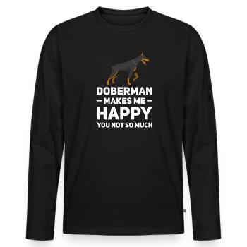 Dobermann Dobermann Geschenk - Männer Premium Bio Langarmshirt - Schwarz - Vorne - Nico (187cm)