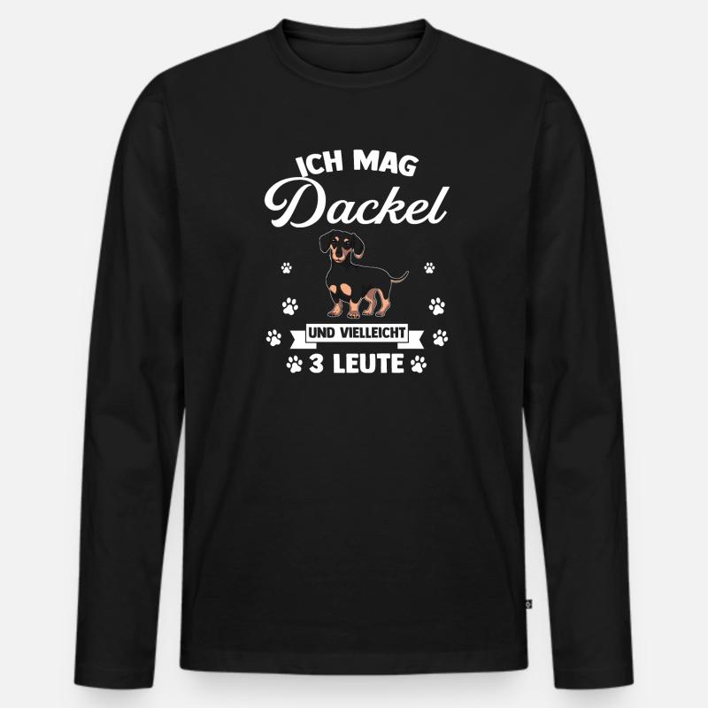 Dackel Dackel Geschenk - Männer Premium Bio Langarmshirt - Schwarz