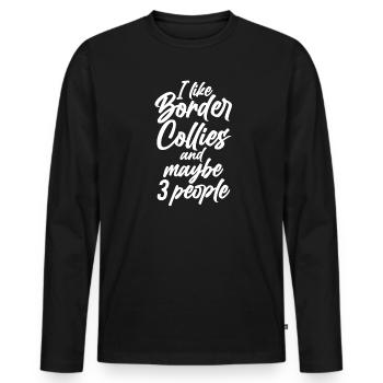 Border Collie Border Collie Gift - Men's Premium Organic Long Sleeve Shirt - black - Front - Nico (187cm)