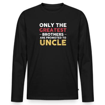 Oncle Oncle Cadeau - T-shirt manches longues Premium bio Homme - noir - Devant - Nico (187cm)