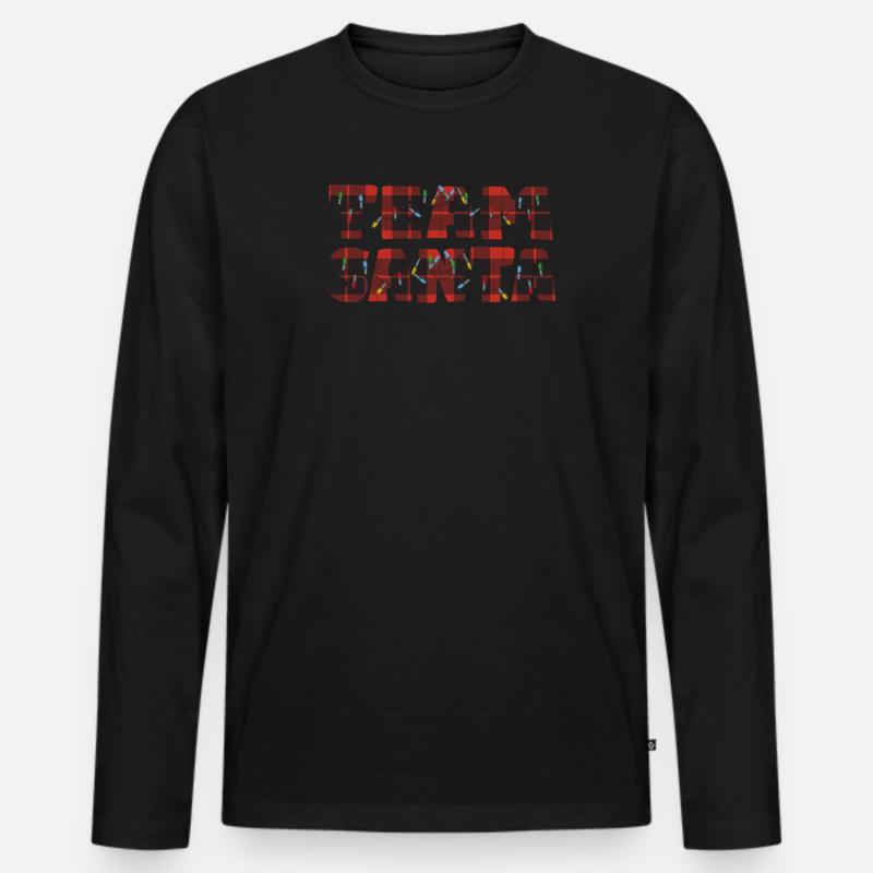 Weihnachtslichter Christmas Passende - Männer Premium Bio Langarmshirt - Schwarz