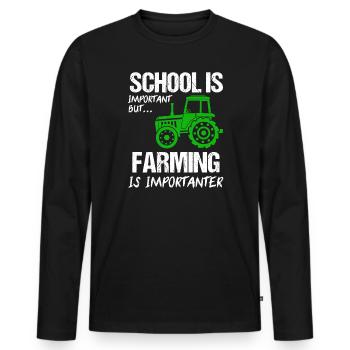 Landwirtschaft Farmer Farm Geschenk - Männer Premium Bio Langarmshirt - Schwarz - Vorne - Nico (187cm)