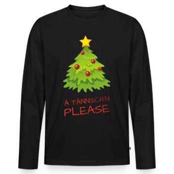 Ä Tännsch'n Please - Männer Premium Bio Langarmshirt - Schwarz - Vorne - Nico (187cm)