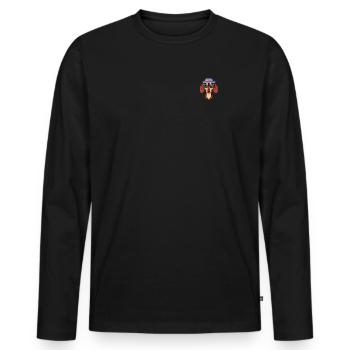 Dackel Hipster Pixel Art Hundeliebhaber - Männer Premium Bio Langarmshirt - Schwarz - Vorne - Nico (187cm)