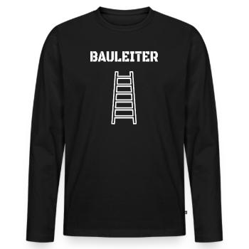 Bauarbeiter Maurer Handwerker Bauleiter - Männer Premium Bio Langarmshirt - Schwarz - Vorne - Nico (187cm)