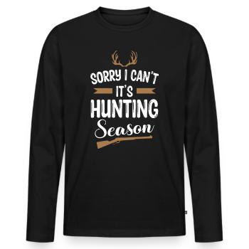 Drôle de chasse - T-shirt manches longues Premium bio Homme - noir - Devant - Nico (187cm)