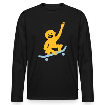 quelque chose de louche - T-shirt manches longues Premium bio Homme - noir - Devant - Nico (187cm)