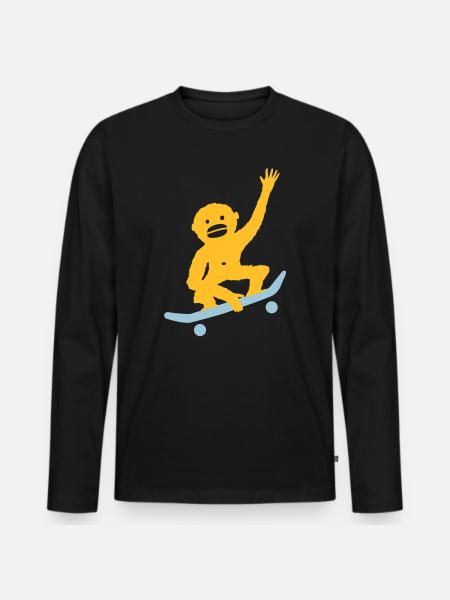 Monkey Tricks - Men's Premium Organic Long Sleeve Shirt - black
