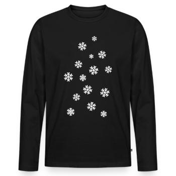 Flocon de neige Flocons de neige Neige d’hiver Neige - T-shirt manches longues Premium bio Homme - noir - Devant - Nico (187cm)