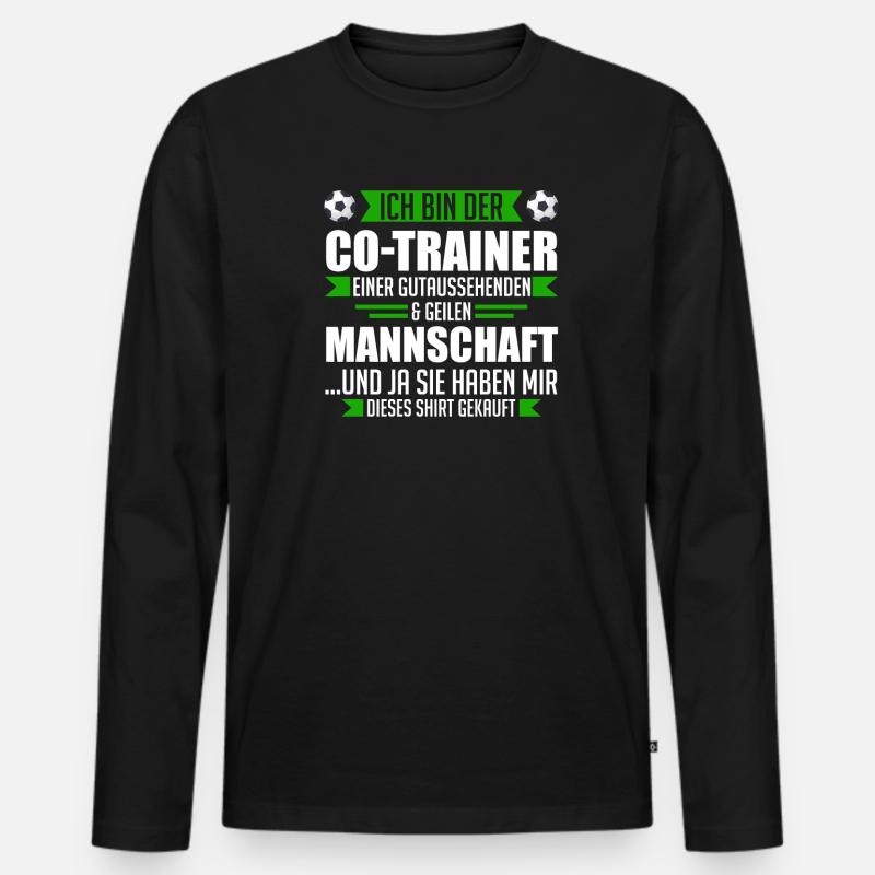 Co-Trainer Fußball-Trainer Trainer Geschenk - Männer Premium Bio Langarmshirt - Schwarz