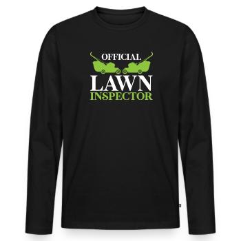 Lawn Mower Lawn Mowing Gift - Men's Premium Organic Long Sleeve Shirt - black - Front - Nico (187cm)
