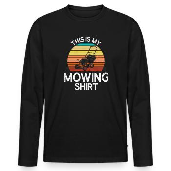 Lawn Mower Lawn Mowing Gift - Men's Premium Organic Long Sleeve Shirt - black - Front - Nico (187cm)
