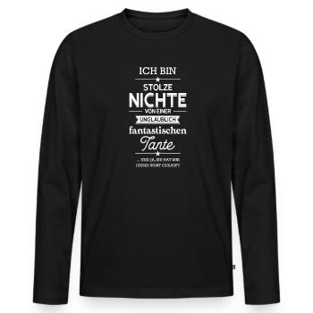 Nichte Tante Nichten Geschenk - Männer Premium Bio Langarmshirt - Schwarz - Vorne - Nico (187cm)