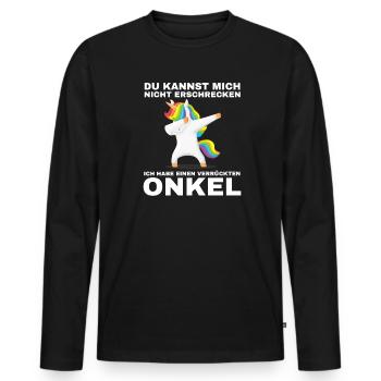 Nichte Onkel Nichten Geschenk - Männer Premium Bio Langarmshirt - Schwarz - Vorne - Nico (187cm)