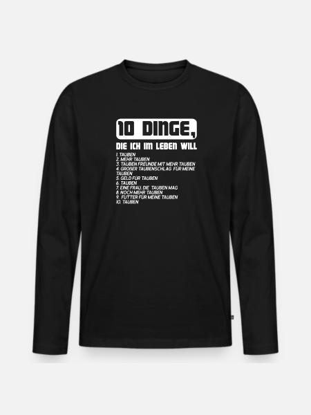 Tauben Taubenzucht Taube Geschenk - Männer Premium Bio Langarmshirt - Schwarz