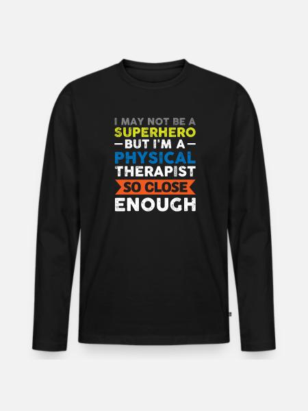 Physiotherapist Therapist Gift - Men's Premium Organic Long Sleeve Shirt - black