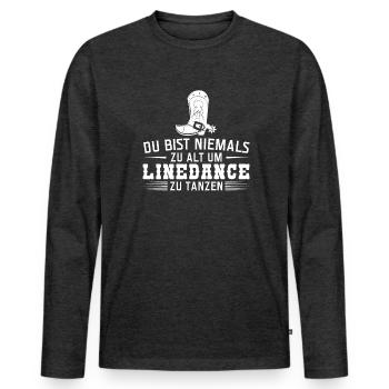 Linedance Linedancer Tänzer Geschenk - Männer Premium Bio Langarmshirt - Anthrazit meliert - Vorne - Nico (187cm)