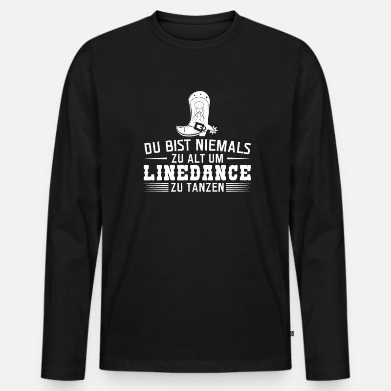 Linedance Linedancer Tänzer Geschenk - Männer Premium Bio Langarmshirt - Schwarz