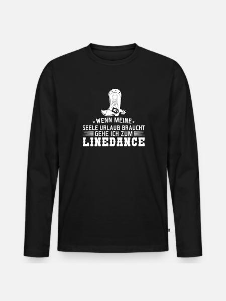 Linedance Linedancer Tänzer Geschenk - Männer Premium Bio Langarmshirt - Schwarz