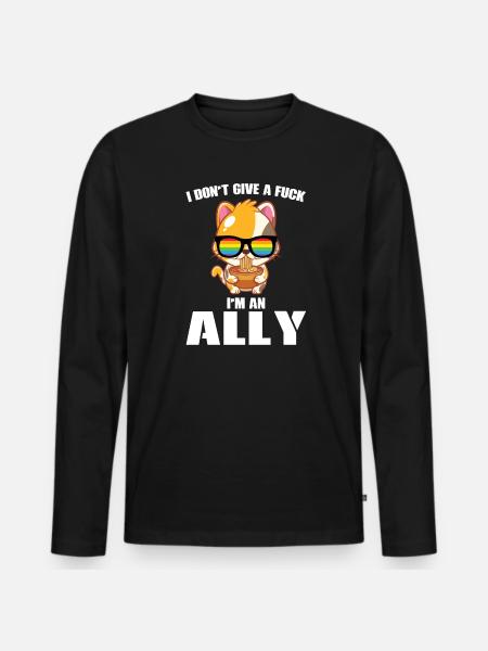 Verbündete Katzen Ramen LGBT Pride Cats Geschenk - Männer Premium Bio Langarmshirt - Schwarz